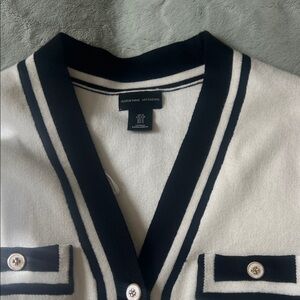 Adrienne Vittadini Black and White Knit Cardigan